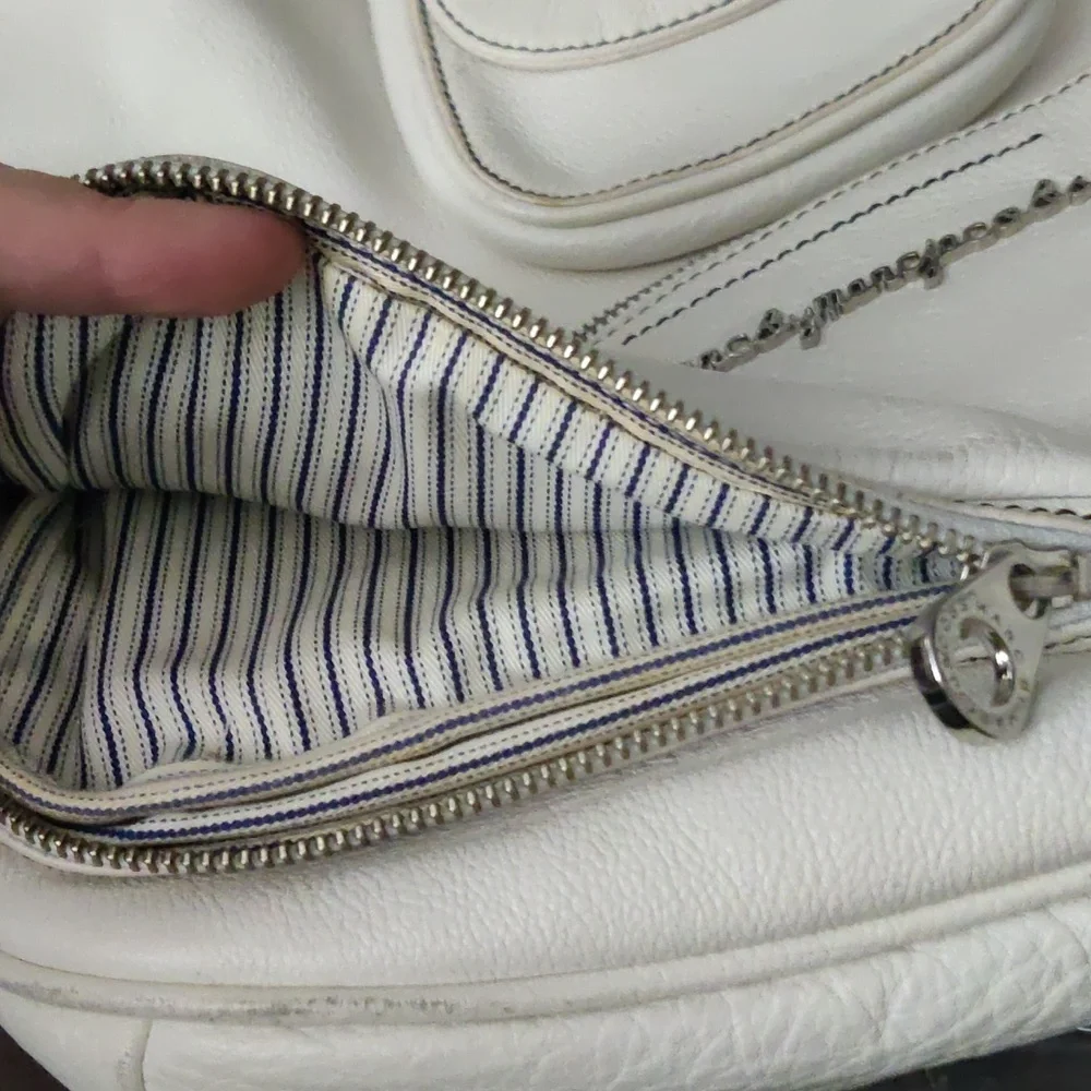Marc by Marc Jacobs White Leather Soft Shot Large Hobo